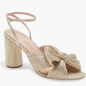 EUC Loeffler Randall Camellia Knotted Sandal - Platinum